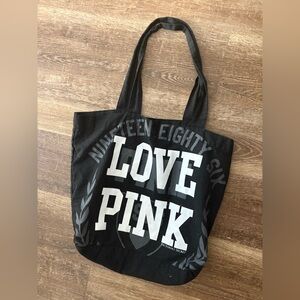Victoria's Secret Black and Gray LOVE PINK Tote